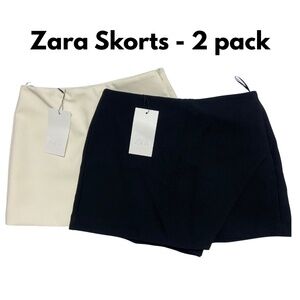 Zara Skorts 2 pair included in Black and White - Brand New w/Tags Size Medium